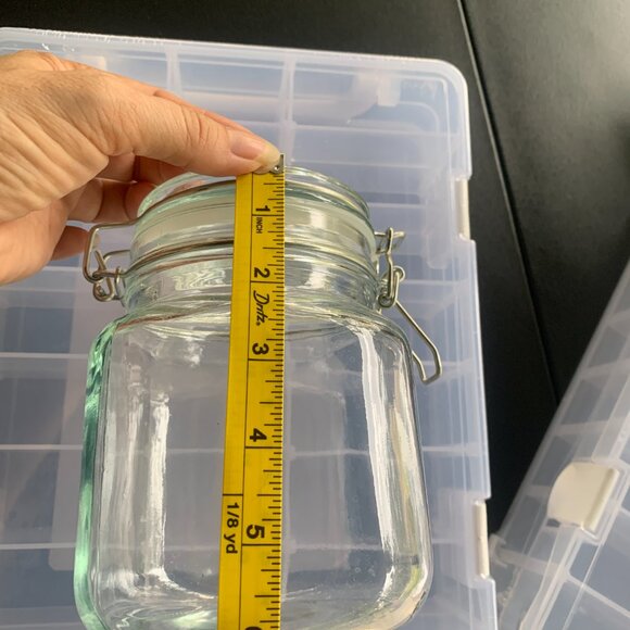 JARS - 2 airtight 32oz hermetic Glass Jars hinged wire Lid Kitchen Arts & Crafts - Picture 15 of 16